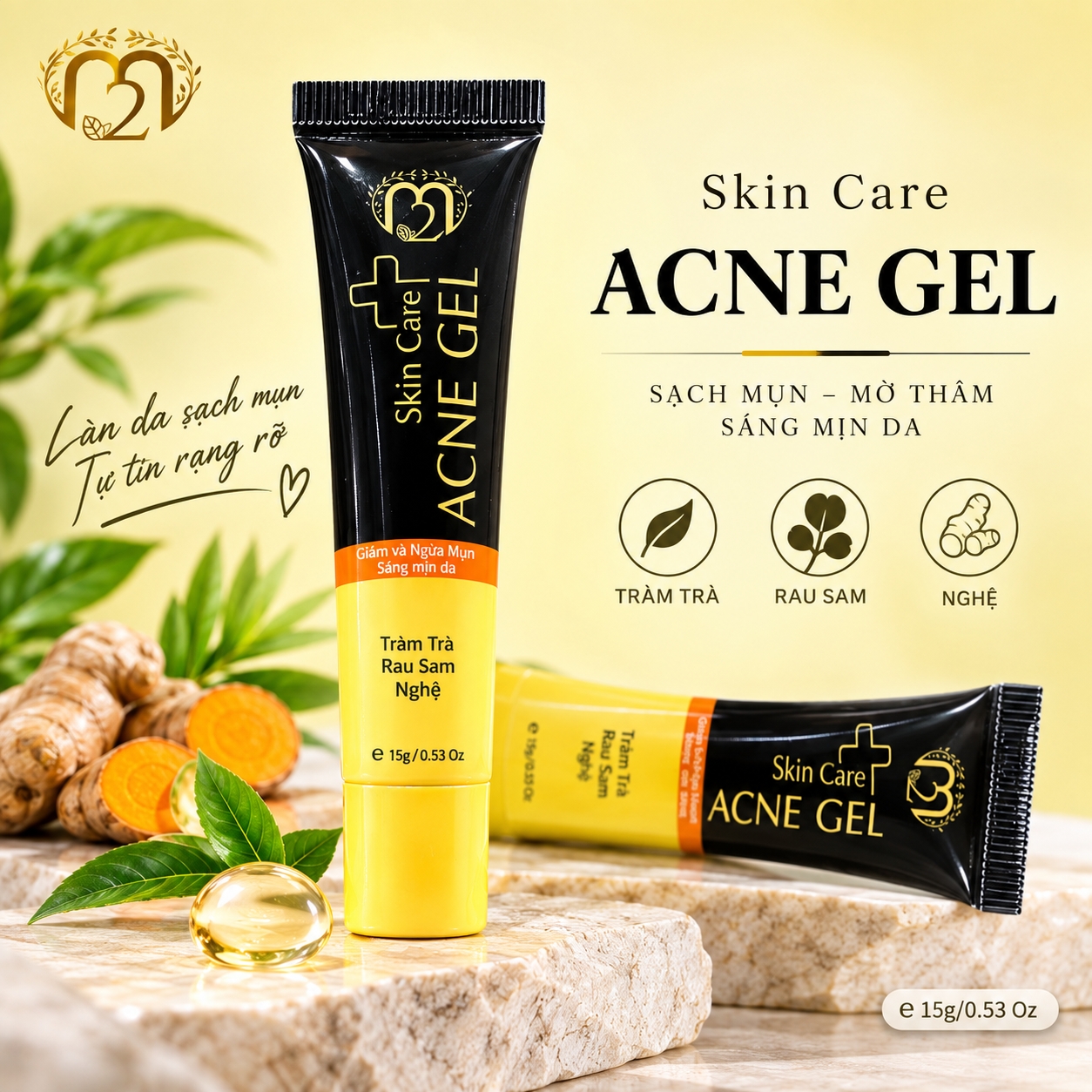 Gel Mụn M2 - Giảm Mụn, Dưỡng Da Sáng Mịn, Se Khít Lỗ Chân Lông (15g)